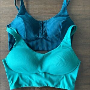 Victoria's Secret Teal and Turquoise Sports Bras size M/L